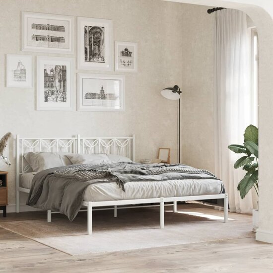 Hoofdbord 160 cm metaal wit