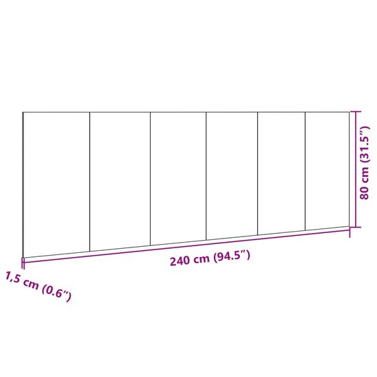 Hoofdbord Met Kastjes 240 Cm Bewerkt Hout 1 Zwart