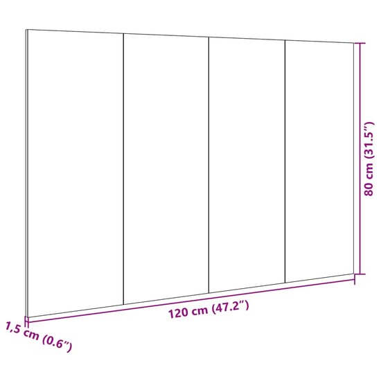 Hoofdbord Met Kastjes 120 Cm Bewerkt Hout Zwart