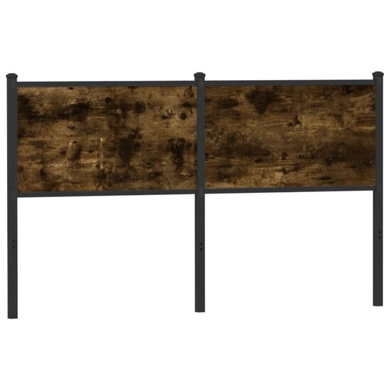 Hoofdbord Bewerkt Hout En Staal Kleurig 150 cm Gerookt eiken