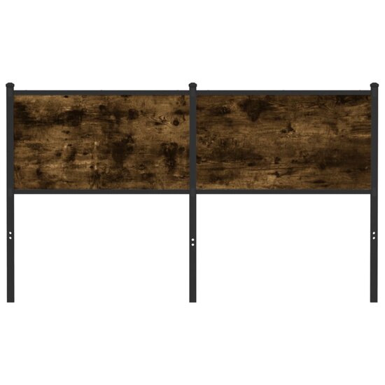 Hoofdbord Bewerkt Hout En Staal Kleurig 150 cm Gerookt eiken