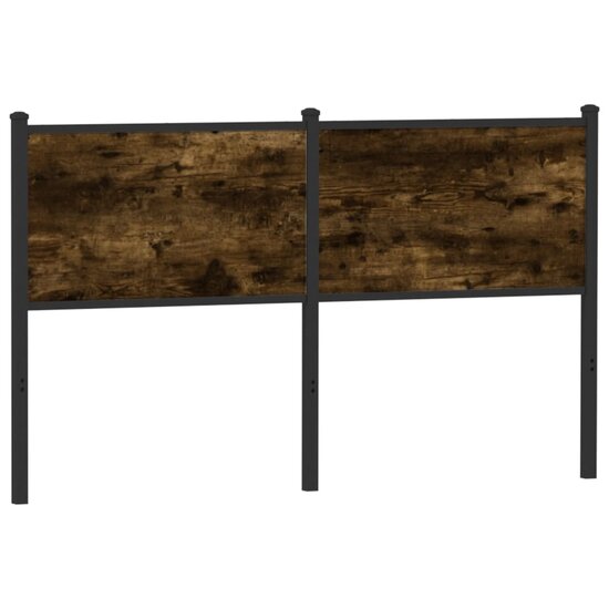 Hoofdbord Bewerkt Hout En Staal Kleurig 150 cm Gerookt eiken