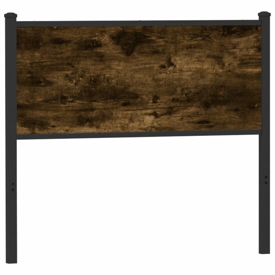 Hoofdbord Bewerkt Hout En Staal Kleurig 100 cm Gerookt eiken