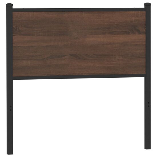Hoofdbord Bewerkt Hout En Staal Ig 90 cm bruin eikenkleur