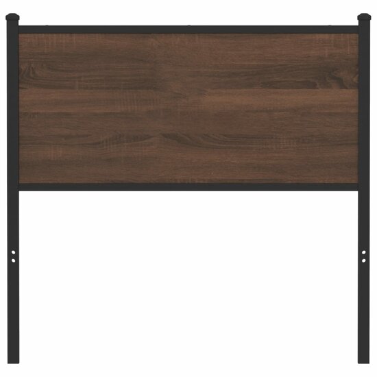 Hoofdbord Bewerkt Hout En Staal Ig 90 cm bruin eikenkleur
