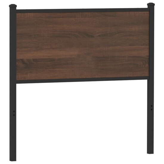 Hoofdbord Bewerkt Hout En Staal Ig 90 cm bruin eikenkleur