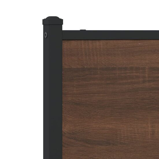 Hoofdbord Bewerkt Hout En Staal Ig 90 cm bruin eikenkleur