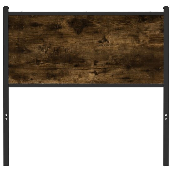 Hoofdbord 90 cm bewerkt hout en staal gerookt eikenkleurig
