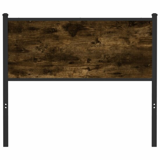 Hoofdbord 107 cm bewerkt hout en staal gerookt eikenkleurig