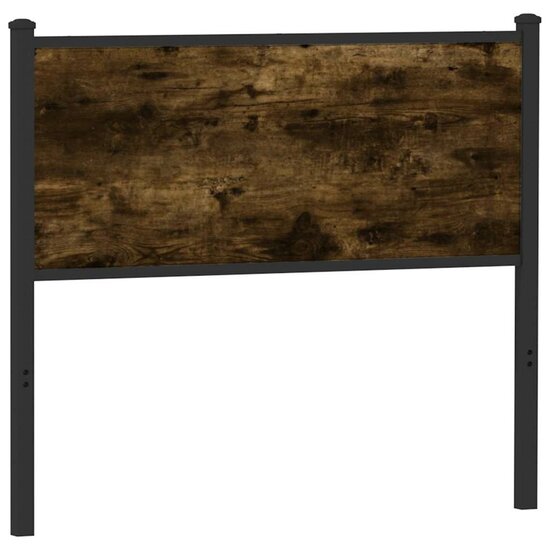 Hoofdbord 107 cm bewerkt hout en staal gerookt eikenkleurig