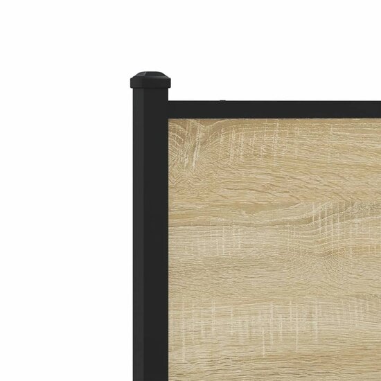Hoofdbord 107 cm bewerkt hout en staal sonoma eikenkleurig