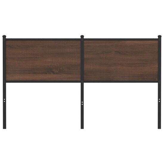 Hoofdbord 150 cm bewerkt hout en staal bruin eikenkleurig