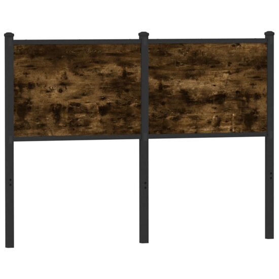Hoofdbord Bewerkt Hout En Staal Kleurig 120 cm Gerookt eiken