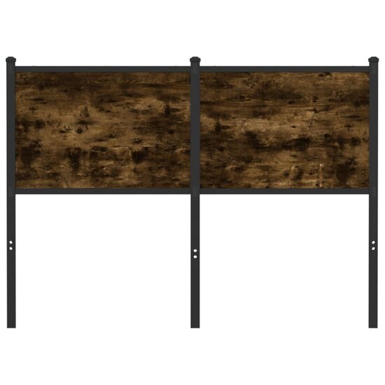 Hoofdbord Bewerkt Hout En Staal Kleurig 120 cm Gerookt eiken