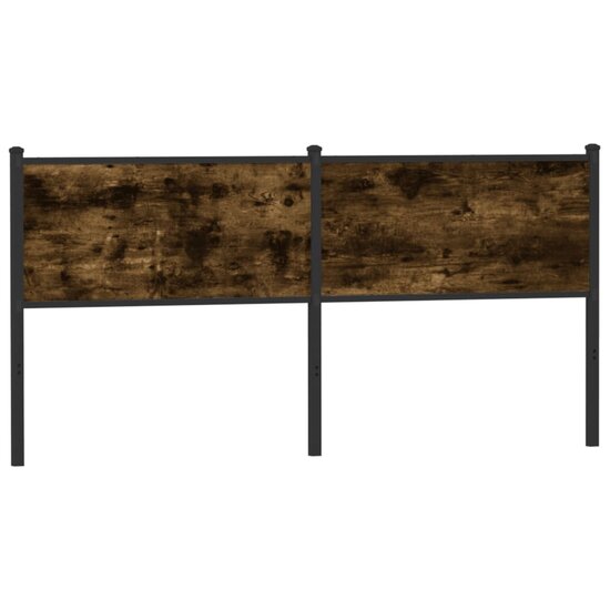 Hoofdbord Bewerkt Hout En Staal Kleurig 160 cm Gerookt eiken