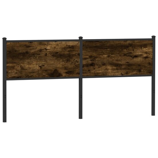 Hoofdbord Bewerkt Hout En Staal Kleurig 160 cm Gerookt eiken