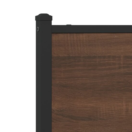 Hoofdbord Bewerkt Hout En Staal Ig 120 cm bruin eikenkleur