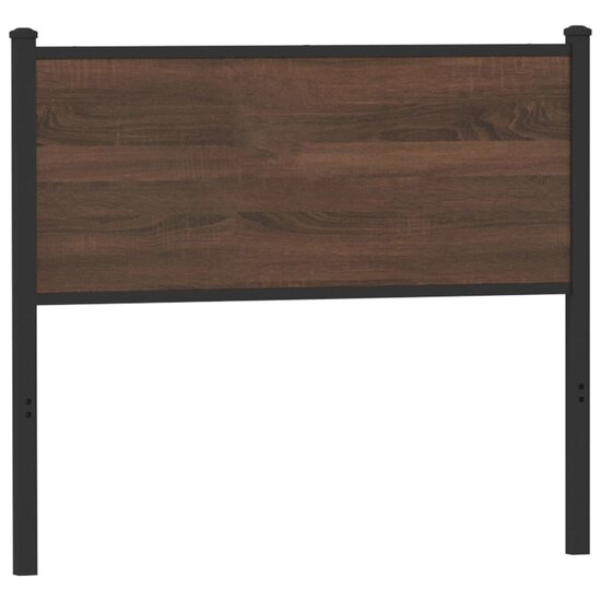 Hoofdbord Bewerkt Hout En Staal Ig 100 cm bruin eikenkleur