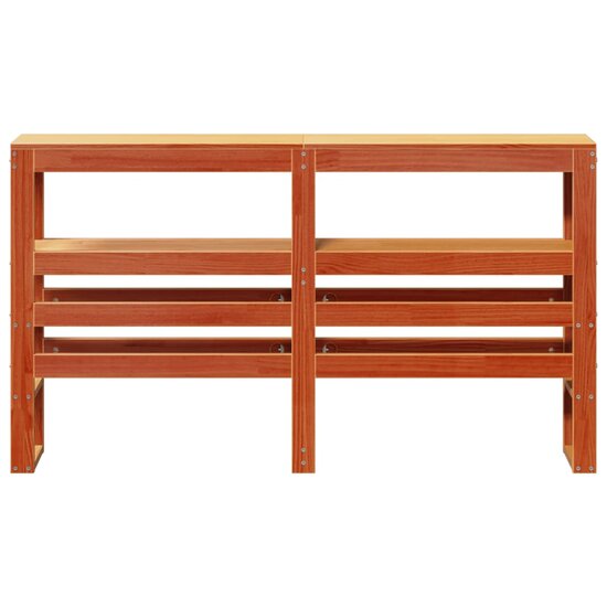 Hoofdbord Met Schappen 120 Cm Massief Grenenhout 126 x 19 x 82 cm Wasbruin