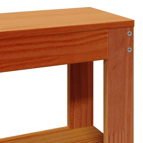Hoofdbord Met Schappen 120 Cm Massief Grenenhout 126 x 19 x 82 cm Wasbruin