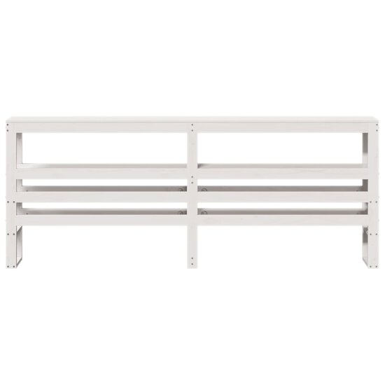 Hoofdbord Met Schappen 200 Cm Massief Grenenhout 206 x 19 x 82 cm Wit