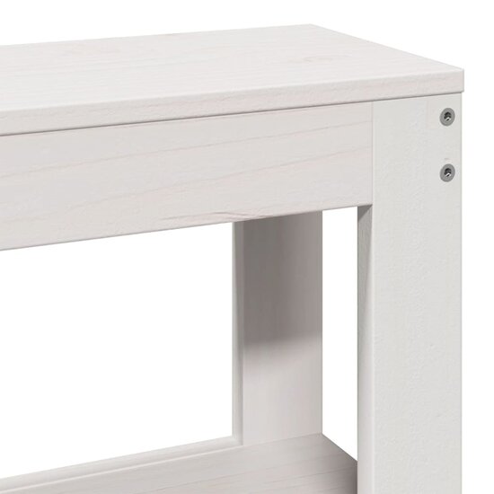 Hoofdbord Met Schappen 200 Cm Massief Grenenhout 206 x 19 x 82 cm Wit