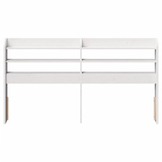 Hoofdbord Met Schappen 150 Cm Massief Grenenhout 160 x 16 x 82 cm Wit