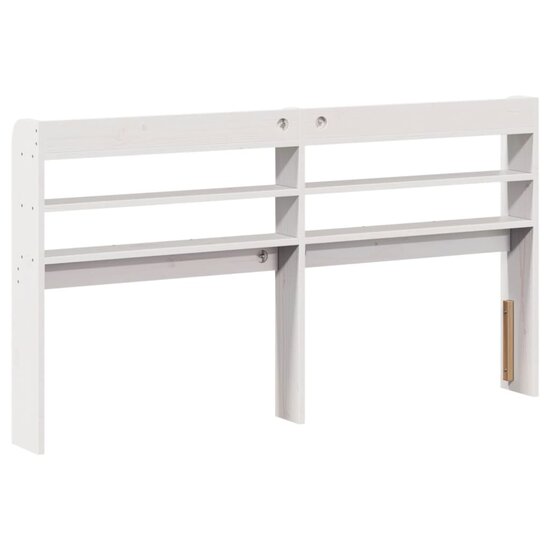 Hoofdbord Met Schappen 150 Cm Massief Grenenhout 160 x 16 x 82 cm Wit