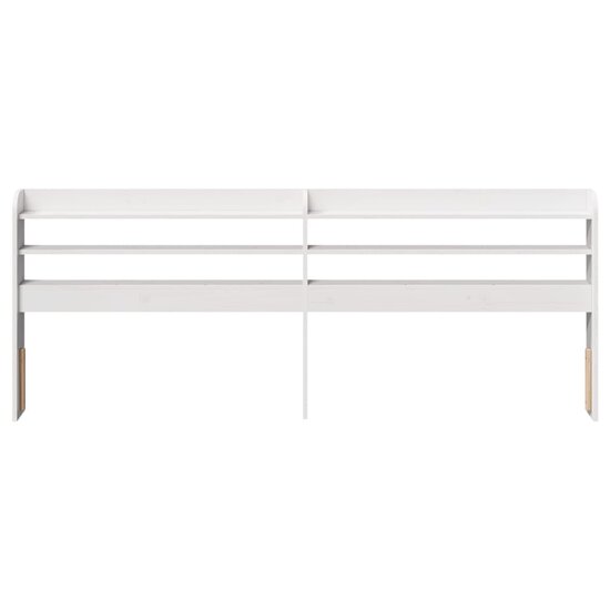 Hoofdbord met schappen 200 cm massief grenenhout wit