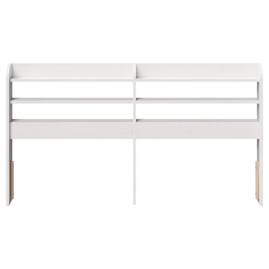 Hoofdbord Met Schappen 135 Cm Massief Grenenhout 145 x 16 x 82 cm Wit