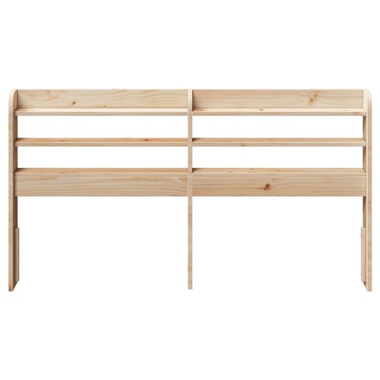 Hoofdbord Met Schappen 120 Cm Massief Grenenhout 130 x 16 x 82 cm Naturel