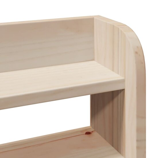 Hoofdbord Met Schappen 120 Cm Massief Grenenhout 130 x 16 x 82 cm Naturel
