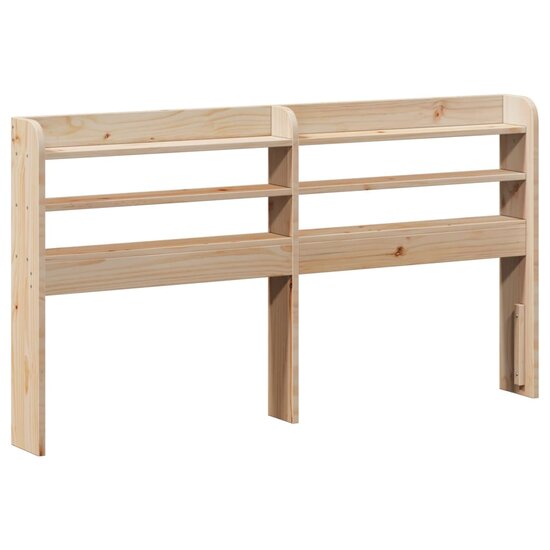 Hoofdbord Met Schappen 150 Cm Massief Grenenhout 160 x 16 x 82 cm Naturel