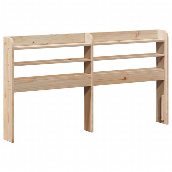 Hoofdbord Met Schappen 135 Cm Massief Grenenhout 145 x 16 x 82 cm Naturel