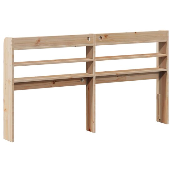 Hoofdbord Met Schappen 135 Cm Massief Grenenhout 145 x 16 x 82 cm Naturel