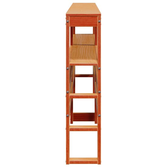 Hoofdbord met schappen 180 cm massief grenenhout wasbruin