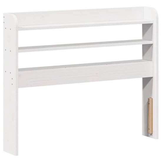 Hoofdbord met schappen 75 cm massief grenenhout wit
