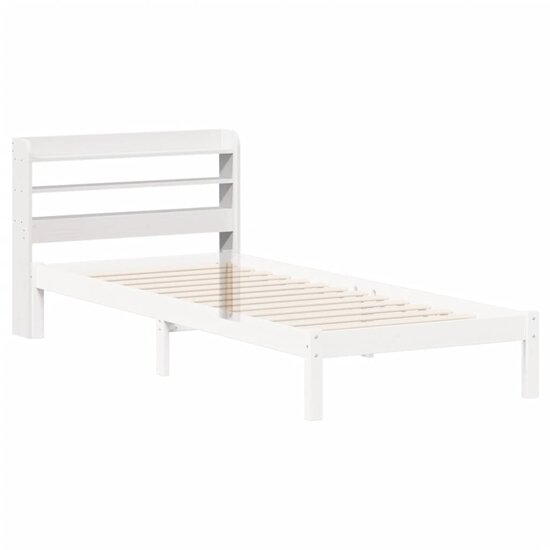 Hoofdbord met schappen 75 cm massief grenenhout wit