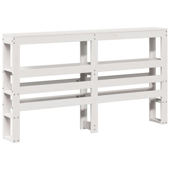 Hoofdbord Met Schappen 135 Cm Massief Grenenhout 141 x 19 x 82 cm Wit