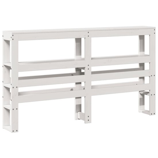 Hoofdbord Met Schappen 135 Cm Massief Grenenhout 141 x 19 x 82 cm Wit