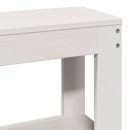 Hoofdbord Met Schappen 135 Cm Massief Grenenhout 141 x 19 x 82 cm Wit