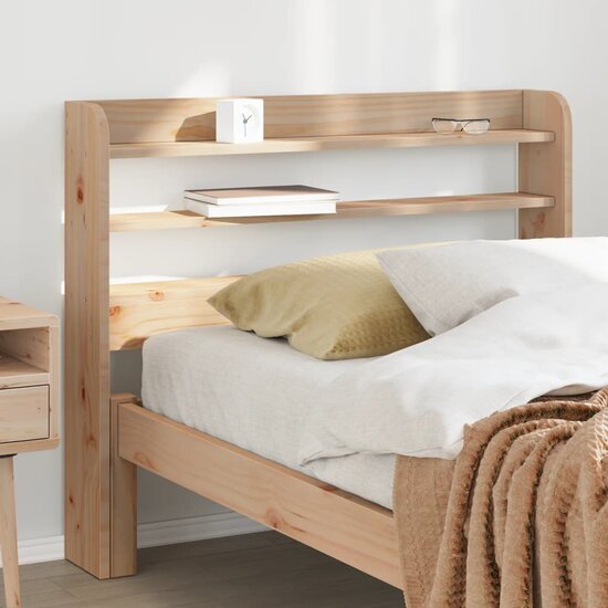 Hoofdbord Met Schappen 75 Cm Massief Grenenhout 85 x 16 x 82 cm Naturel