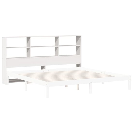 Hoofdbord met opbergruimte 200 cm massief grenenhout wit