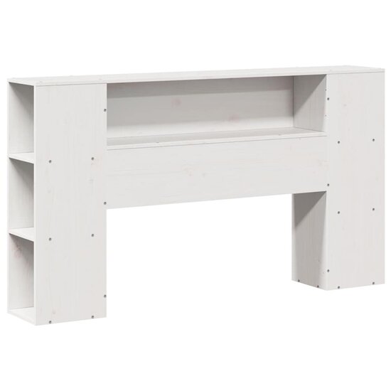 Hoofdbord met opbergruimte 150 cm massief grenenhout wit