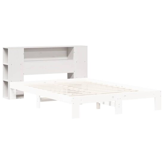 Hoofdbord met opbergruimte 150 cm massief grenenhout wit