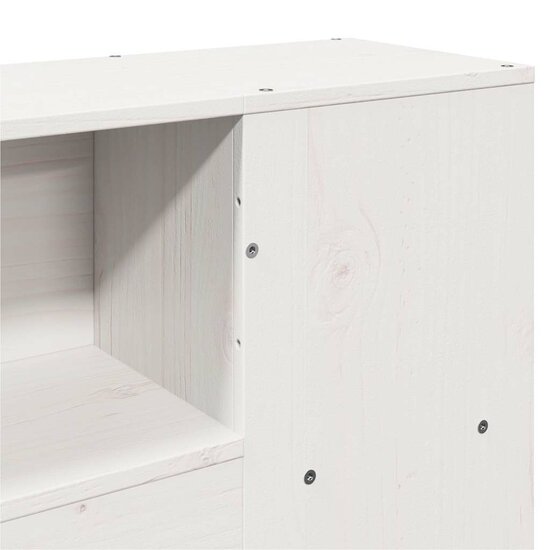 Hoofdbord met opbergruimte 150 cm massief grenenhout wit