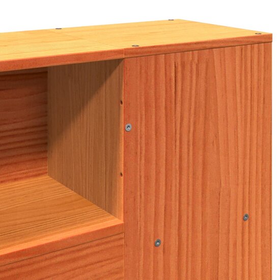 Hoofdbord Met Opbergruimte Massief Grenenhout 140 cm Wasbruin