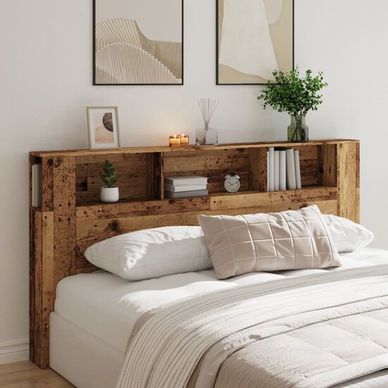 Hoofdbordkast 200X18,5X102,5 Cm Bewerkt Hout Kleurig Oud hout