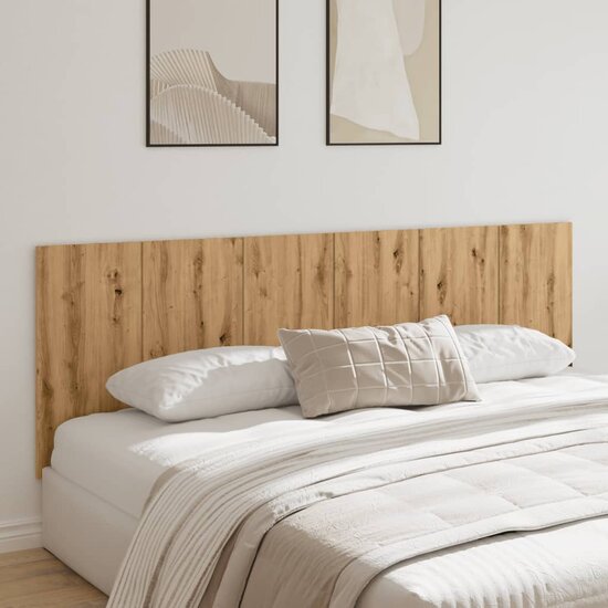 Hoofdbord Wandmodel 240X1,5X80 Cm Bewerkt Hout Artisanaal Eiken artisanaal eikenkleurig