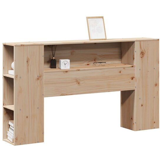 Hoofdbord Met Opbergruimte Massief Grenenhout 160 cm Naturel